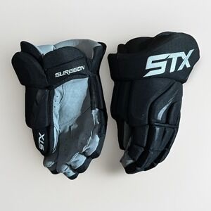 STX Surgeon 500 IH Hockey Lacrosse Gloves 15" Black Large Cloth Leather Palm